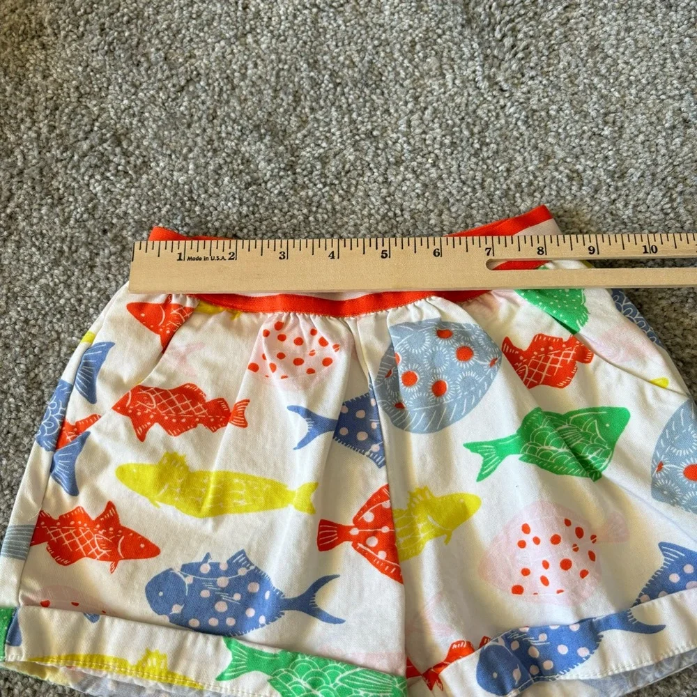 Mini boden shorts girls 4 rainbow fish primary playful summer casual vacation - Picture 7 of 10